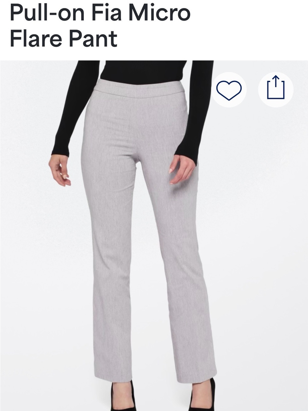 Tribal Light Gray Pull-On Micro Flare Pants - Picture 3 of 5